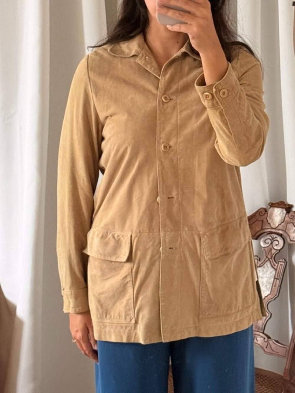 Vintage Y2K Talbots Genuine Suede Leather Shirt Jacket in Size S